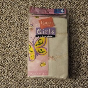 Hanes Girls Undervests Size 4